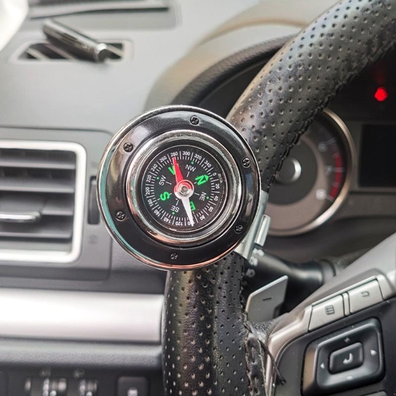 Strong Plastic & Iron Steering Wheel Knob with Integrated Navigator Ergonomic Steering Wheel Spinner for Smooth Control
