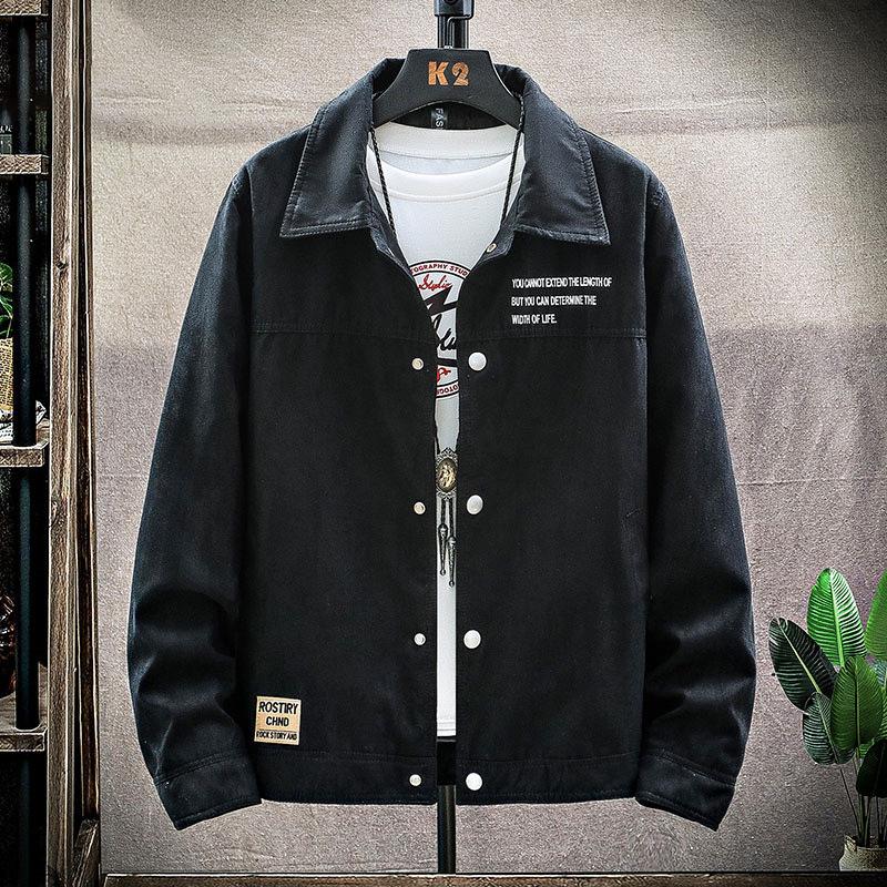 

Джинсовая куртка мужская осенне-зимняя свободная одежда куртка с лацканами мужская 4XL