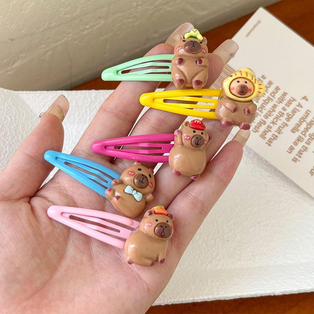 

Resin Capybara Hair Clip Korean Style Animal Barrettes Kawaii Capybara Hairpin Girl 5pc
