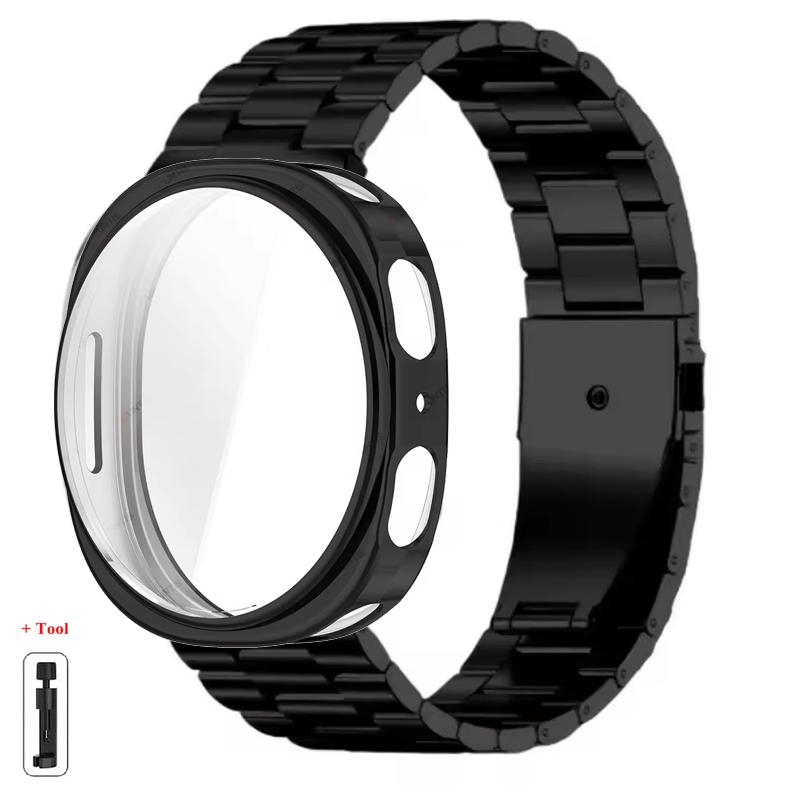 Case+Stainless Steel Strap For Samsung Galaxy Watch 8 44mm 40mm Bracelet+Soft TPU Case Protector For Galaxy Watch 8 44mm Correa