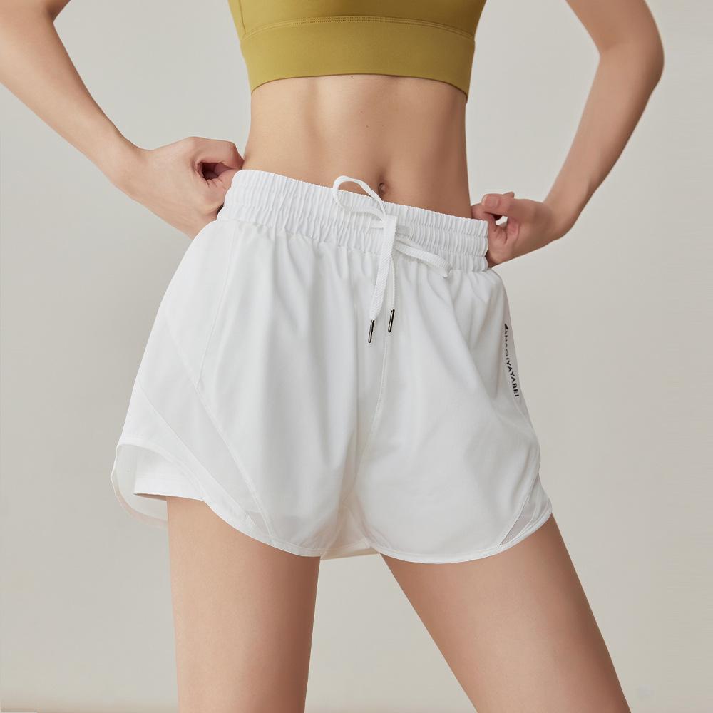 

Women s Quick-Dry Two-Piece Running & Fitness Shorts - Anti-Exposure, Three-Quarter Length for Summer Yoga & Sports Extra Large білий