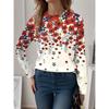 Fashion 3D Print Beautiful Flower Crew Long Sleeve T-Shirt Womens Clothing Casual Clothes Harajuku Female Clothing Pullover
