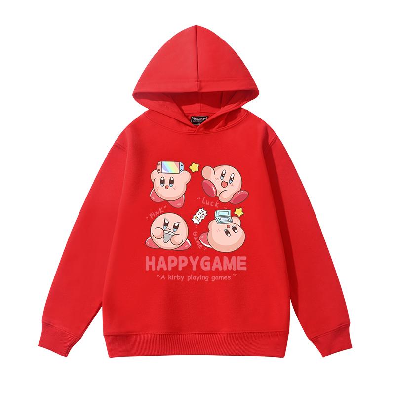 Autumn Kirby Pattern Printed Hoodies Fashionable Casual Sports Long Sleeved Children's Girl Hooded Sweatshirts