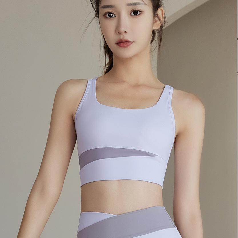 Women's Shockproof Sports Bra - Summer Yoga Fitness Vest with Stylish Back Design
