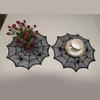 Round Spiders Webs Laces Placemat Soft Polyester Cobwebs Table Mats for Dining Ambiances