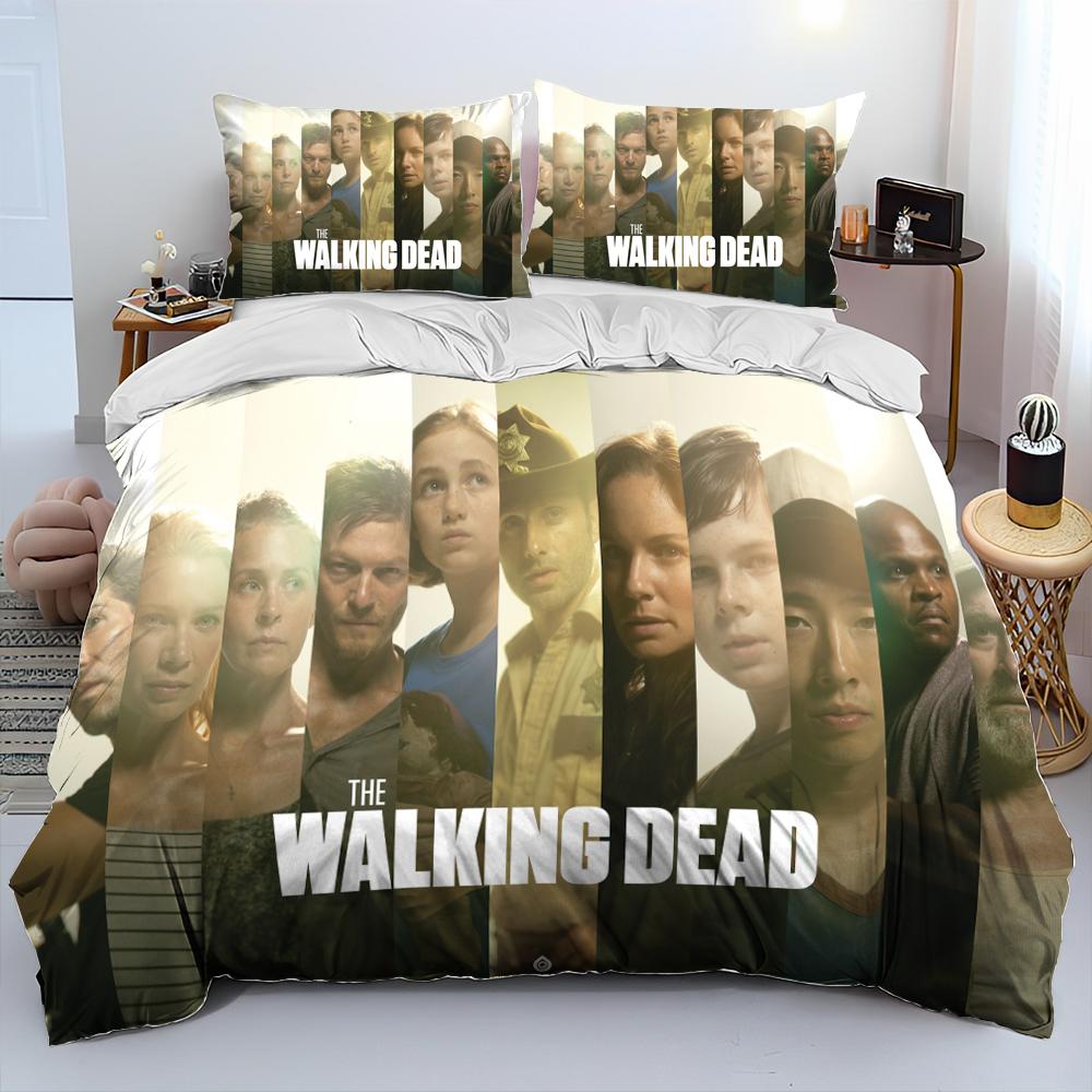 Skräck TV The Walking Dead Lincoln Påslakan Sängkläder Set Påslakan Sängset Täcke Örngott King Queen Storlek Sängkläder Set