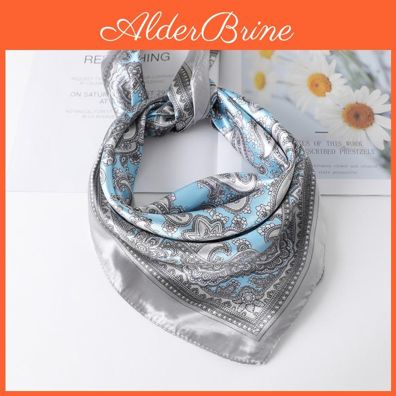 Silk Square Fashion For Scarf Women 60cm Satin Neck Hair Tie Band Bag Warp Soft Office Neckerchief Hijab Female