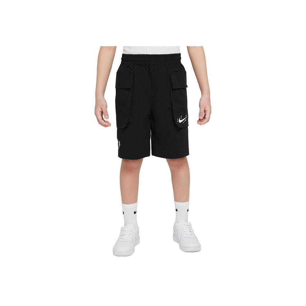 Nike Logo Pocket Straight-Leg Shorts for Kids Kids Bottoms Black DX7549-010