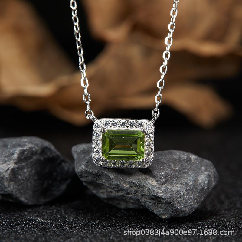 S925 Sterling Silver Natural Colored Treasure, Sugar Cube Stud Earrings, Ear Jewelry Gifts, Light Luxury, Elegant Niche Temperament, High-End Earrings