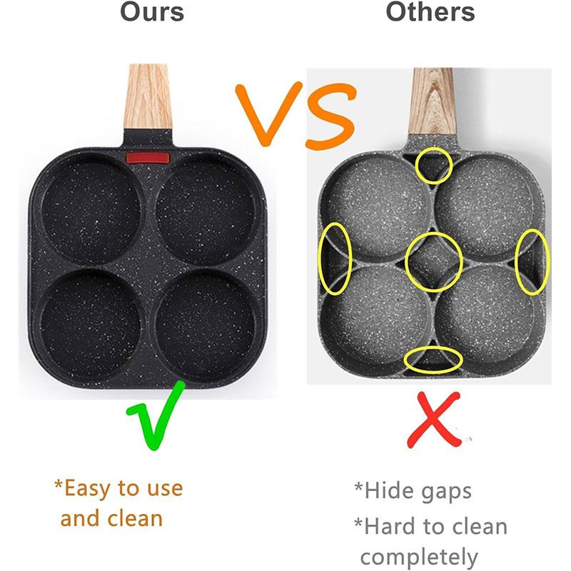 4 Cups Fried Egg Pan Nonstick Breakfast Pancake Pan Omelette Skillet Cookware Healthy Egg Frying Pan Plett Crepes Cooker Pan