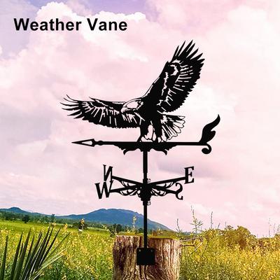 Metal Weathervane Rustproof Yard Rooster Animals Sea Rover Wind Direction Indicator for Outdoor Patio Roof Gardens Decoration
