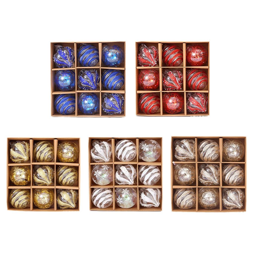9pieces Elegant Christmas Baubles Set For Festive Home Décor Christmas Tree Decorations