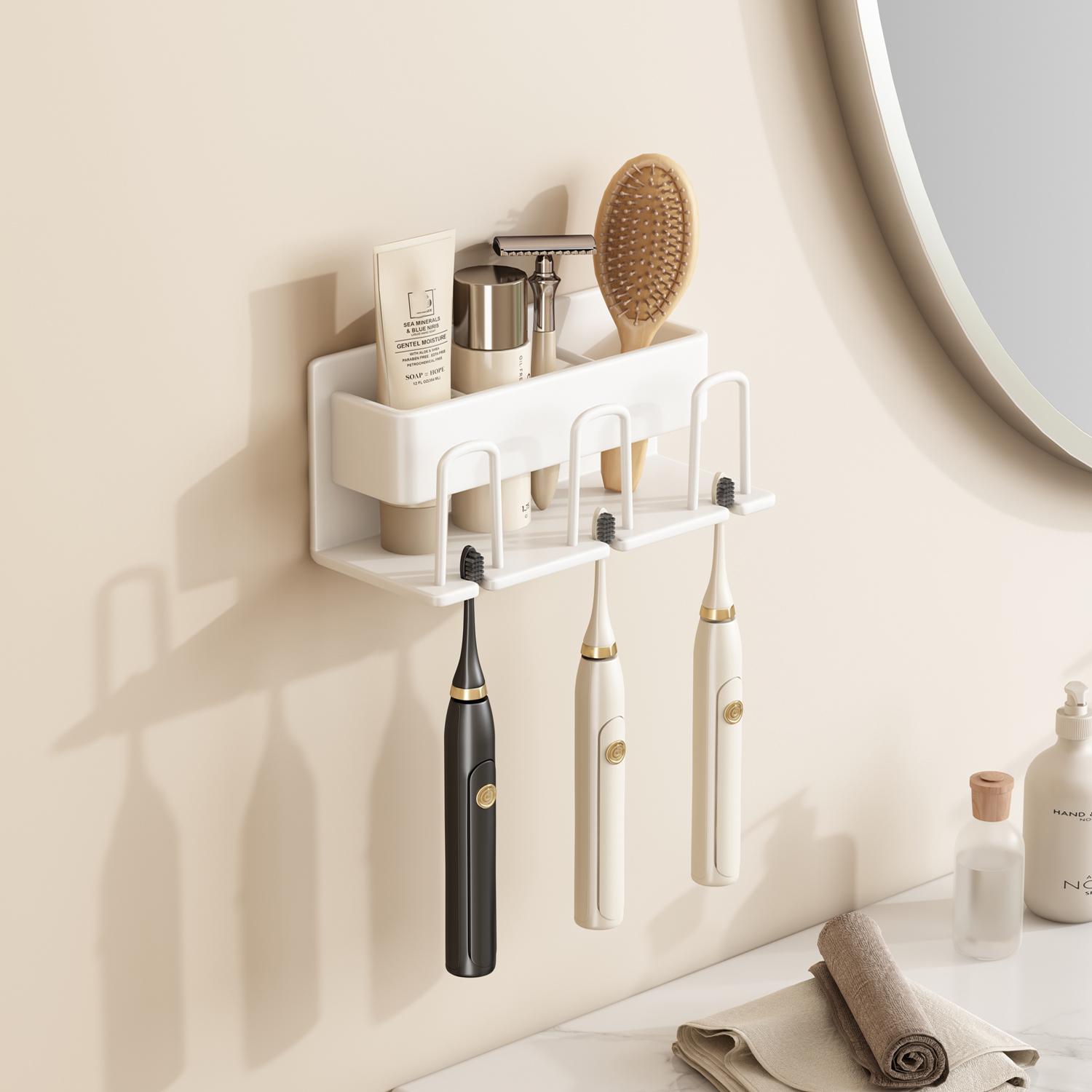 

Настінний тримач для зубної щітки, стійка для зубної щітки, органайзер, без свердління, економія місця, аксесуари для ванної кімнати