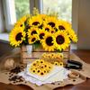 200 Pcs Yellow Artificial Flower Heads Mini Fake Sunflower Craft Floral Embellishments for Wreaths Wedding Home Decor
