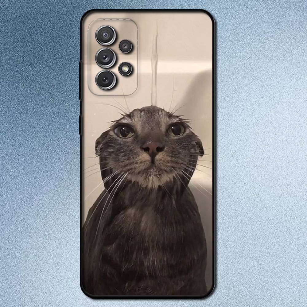 

Cute Funny Cat Meme Phone Case For Samsung S25,S24,S21,S22,S23,S30,Ultra,S20,Plus,Fe,Lite,Note,10,9,5G Black Cover Samsung S24