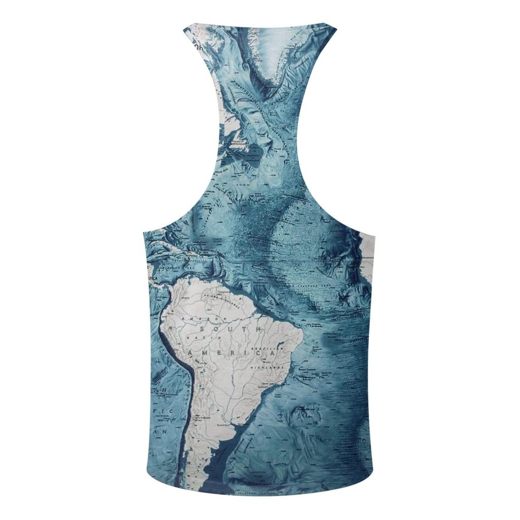 Męski letni podkoszulek plażowy do surfowania w dużych rozmiarach, na co dzień, oddychający top bez rękawów, luźny podkoszulek z nadrukiem