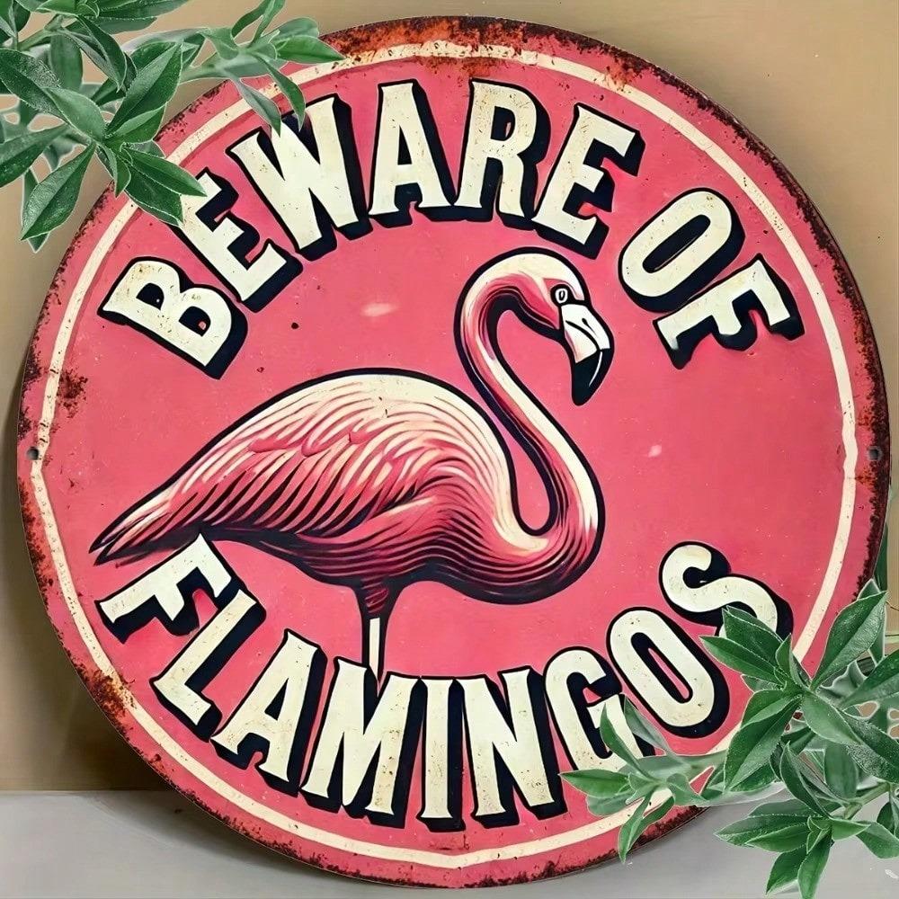 Vintage Flamingo Aluminum Metal Sign 8x8 Inch Wall Art Durable Indoor Outdoor Decor