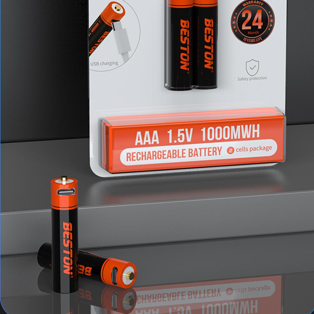 Micro-USB 1,5V AAA-Größe Li-Ionen Wiederaufladbare Batteriezelle 1000 mWh 690 mAh USB-Laden aaa Batterien