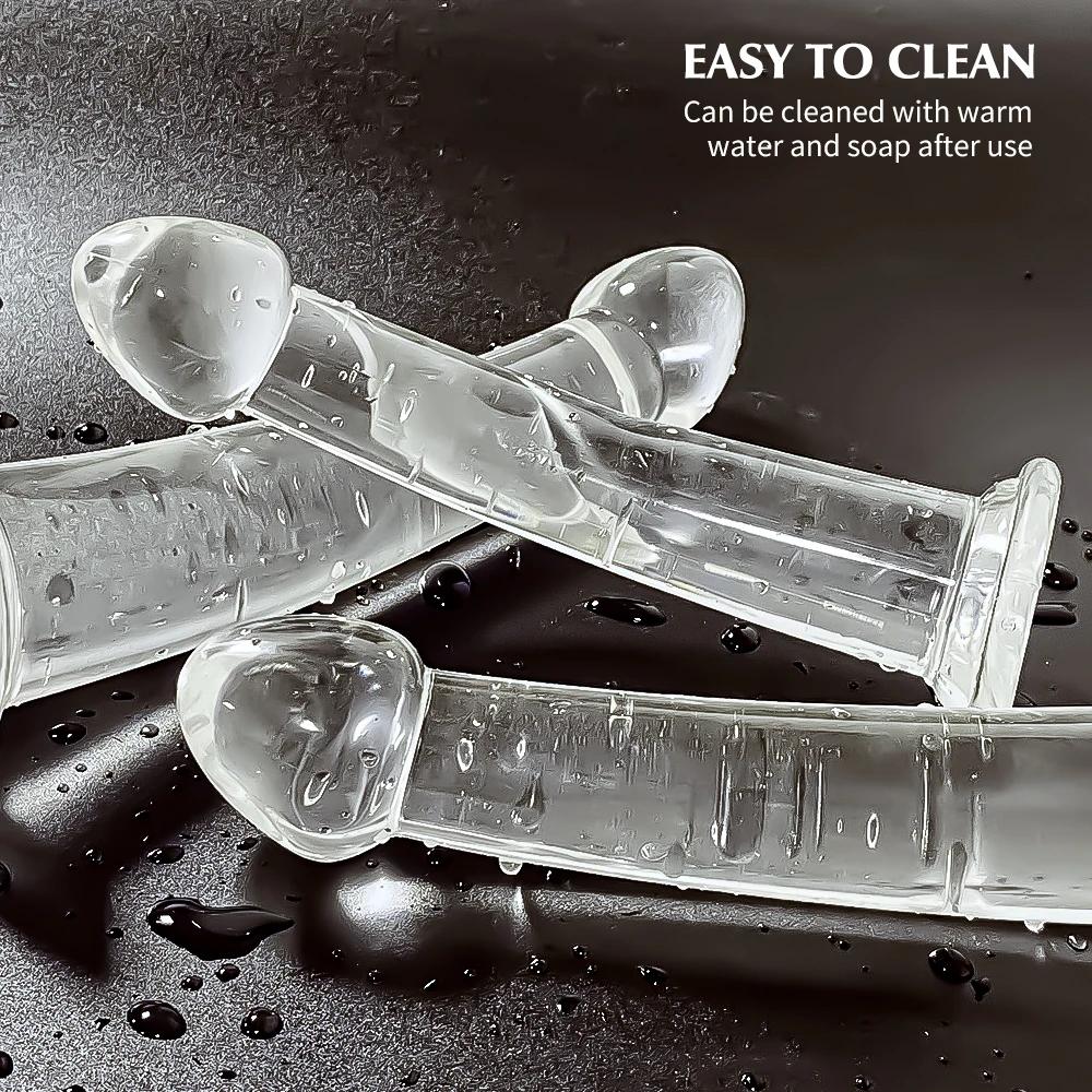 Gjennomsiktig Butt Plug Myk analplugg med sterk sugekopp G-punkt vaginal massasjeapparat Prostatastimulator Erotiske produkter for voksne 18+