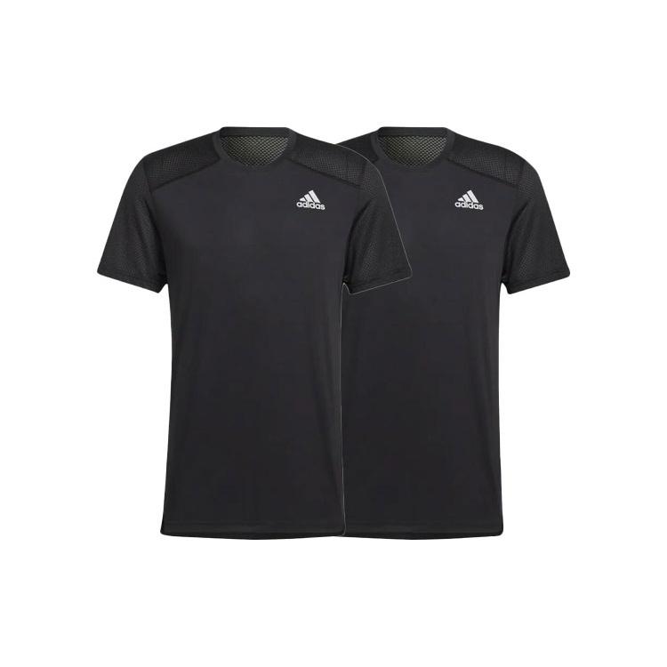 adidas Solid Color Logo Round Neck Short Sleeve Black Men's H59885