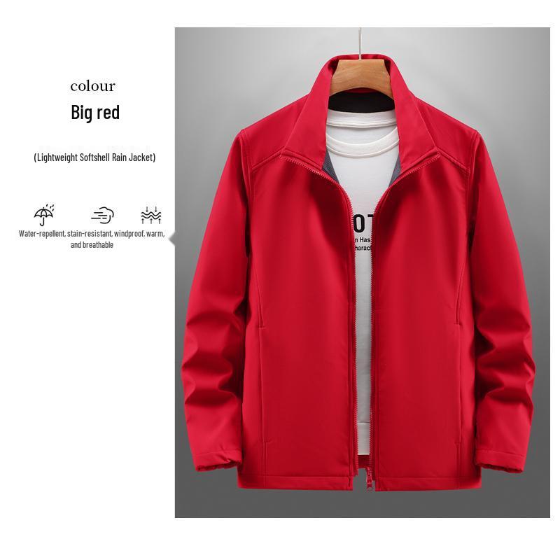 Unisex Windproof & Waterproof Softshell Jacket with Stand-up Collar - Custom Logo Embroidery Available