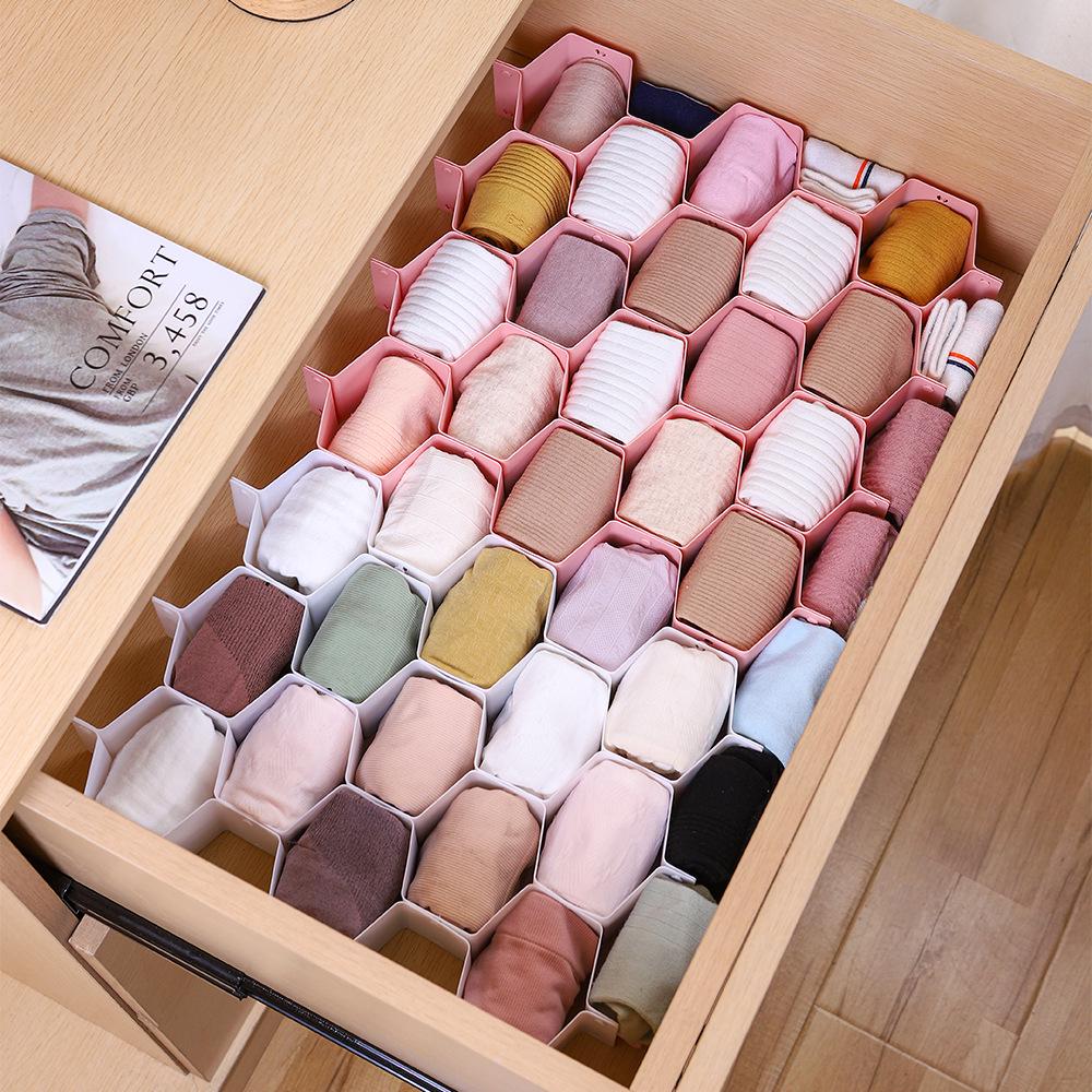 Honeycomb Drawer Dividers for Socks, Cosmetics & Underwear Organizer