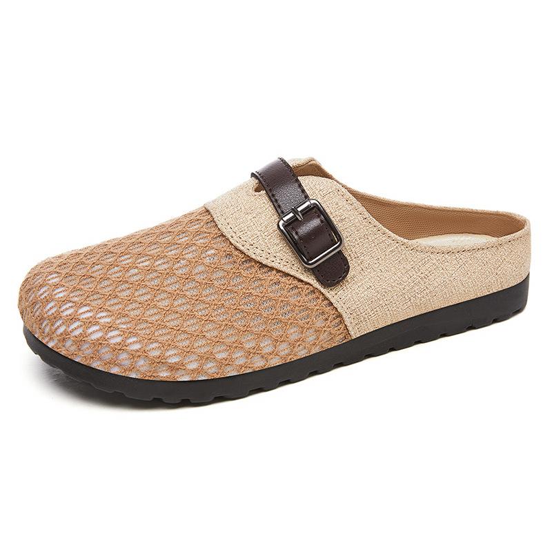Women's Shoes Soft Soles Are Not Tired of Feet, Summer Half-support Shoes Breathable Sandals, Women Wear Bag Head Sandals