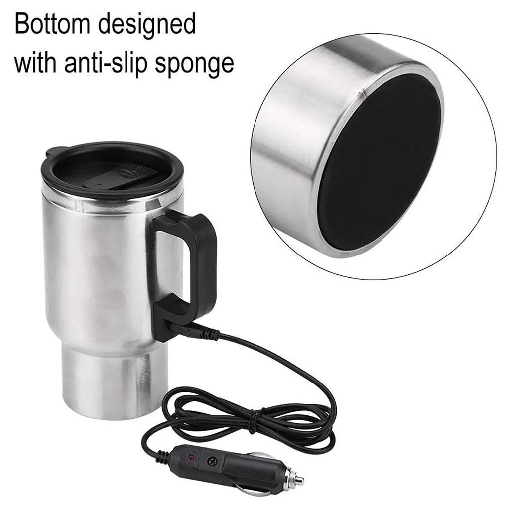 Auto Cup Heater 12V Electric Heating Bottle Drink Water Thermal Kettle Mug Cup With Lighter Cable Travel Mug 350/400/450/500ML