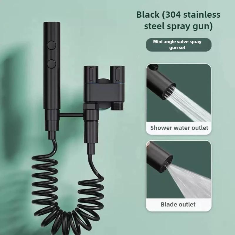 1Set Handheld Bidet Faucet Sprayer, Stainless Steel Bathroom Bidet Spray Set, Handheld Sprayer Shower Head Self Cleaning