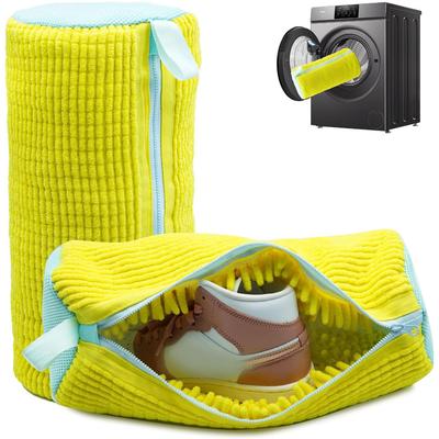 Durable Shoe Washing Machine Bag For All Shoe Types-Yellow With Blue Zipper,Ideal For Sneakers And Casual Shoes,Laundry Wash Bag Set