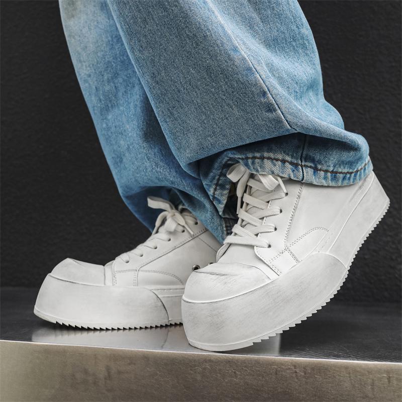 Fashion Fashion Thick Bottom Men Shoes Comfortable Leather Shoes Outdoor Sneakers Men's Casual Shoes All-match Men Tenis Masculino Flats