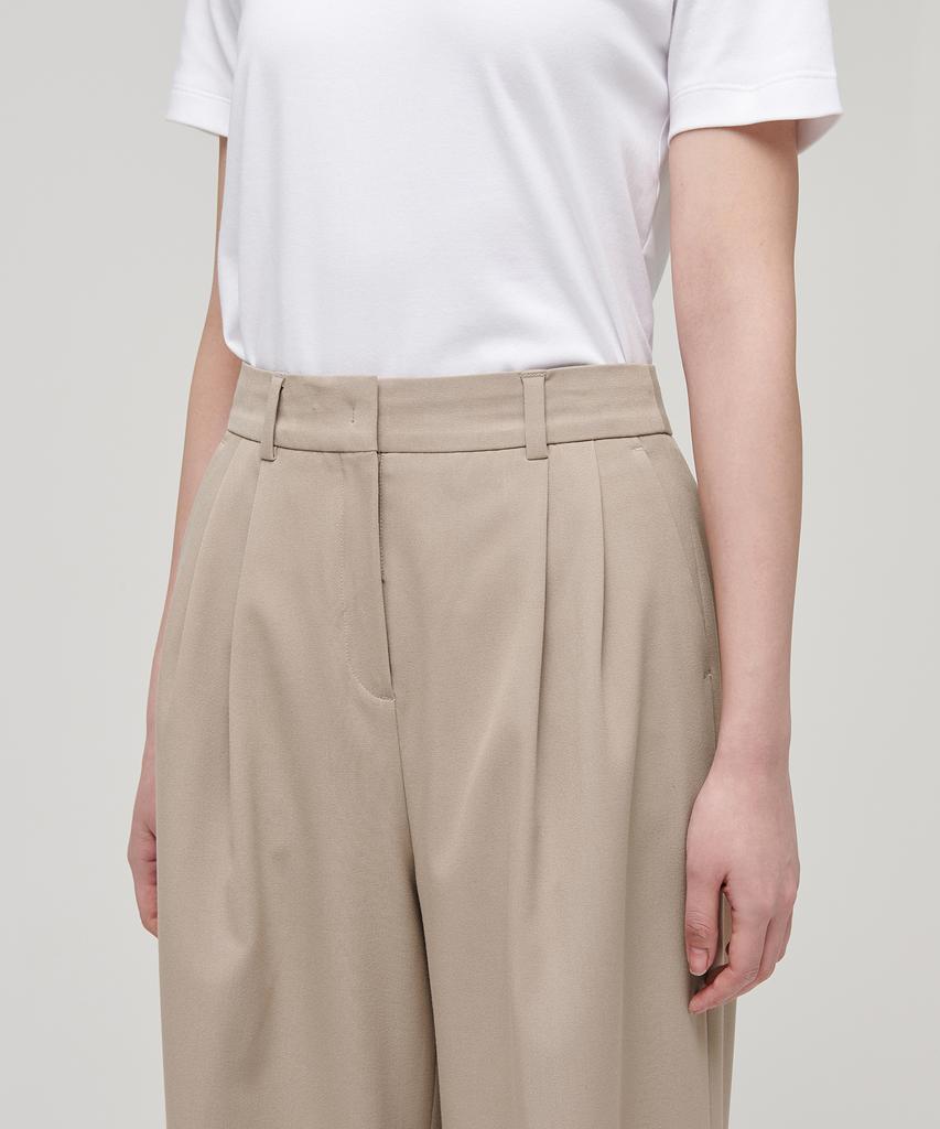 MUSINSA STANDARD WOMAN Women'S Real Wide Belted Slacks [Beige]