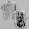 Kujo Jotaro JoJo's Bizarre Adventure T-shirt Anime Printed Washed T Shirt Summer Short Sleeve 100% Cotton Tees Tops Men Clothing