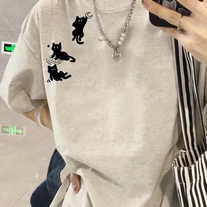 

Футболка из 100% хлопка: Летний дизайн 2024 года, Свободный крой, Простая американская мода XL (Recommended for 116-130 lbs)