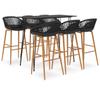 Day and Night - Day and Night High Table and Bar Stools 7 Pieces Black