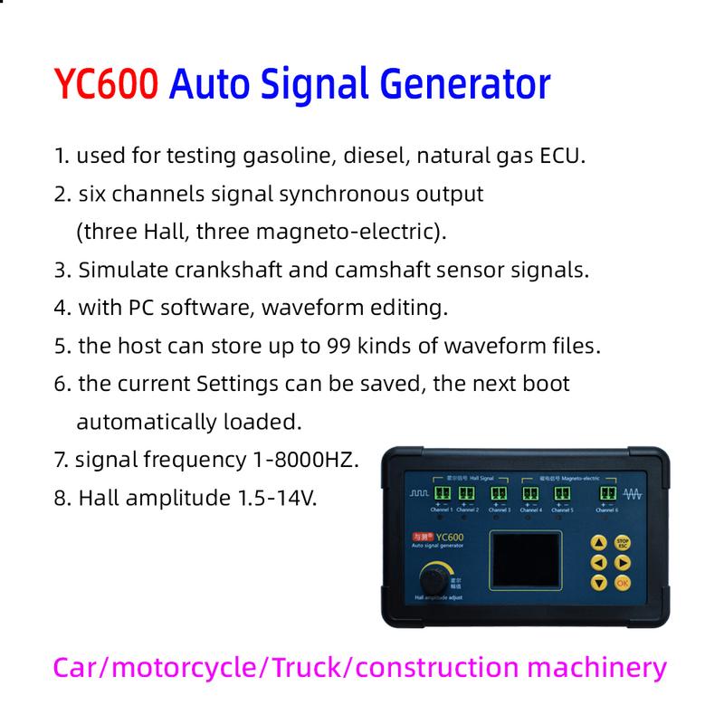For Gas Engine With Waveform Edit Software YC600 Six-channel+PD60+MN300 Analog Crankshaft Camshaft CKP CMP SYNC Signal Simulator