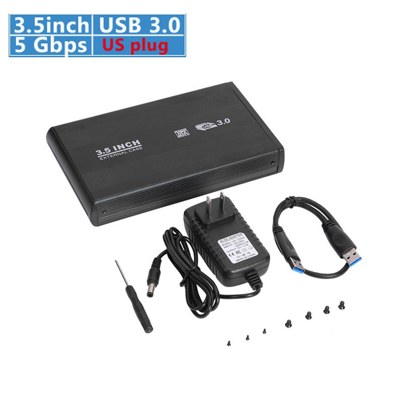 2.5/3.5 inch HDD Case USB3.0/2.0 to SATA Port SSD HDD Hard Drive Case Enclosure 5Gbps USB 3.0 External Solid State Hard Disk Box