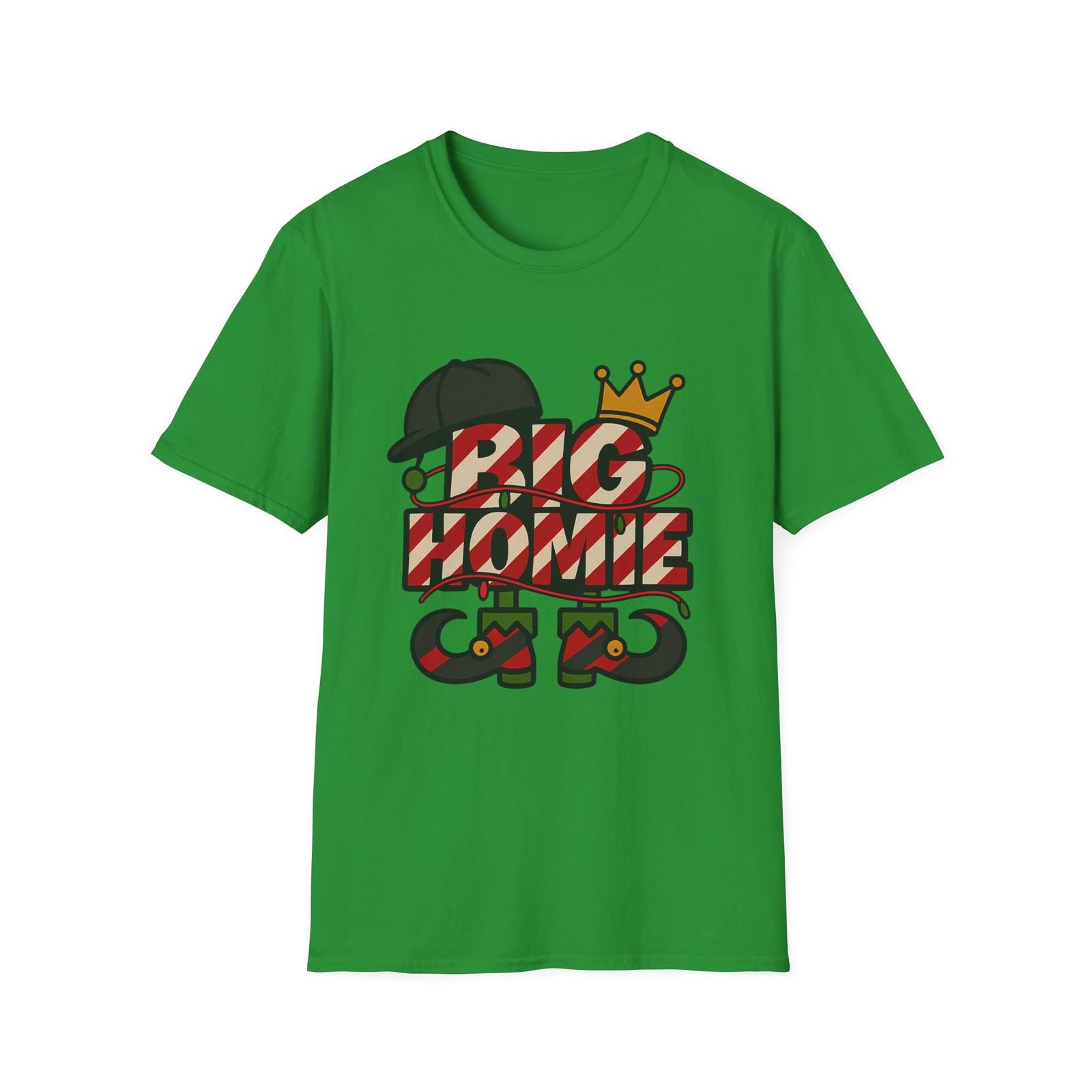 Unisex Softstyle T-Shirt Mens Womens Tees Top Big Homie Candy Cane Crown Christmas Holiday XL