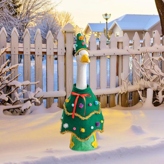 Goose Costume Set Colorful Balls Decor Christmas Outfit Holiday Displays Goose Costume for 23 inch Lawn Goose