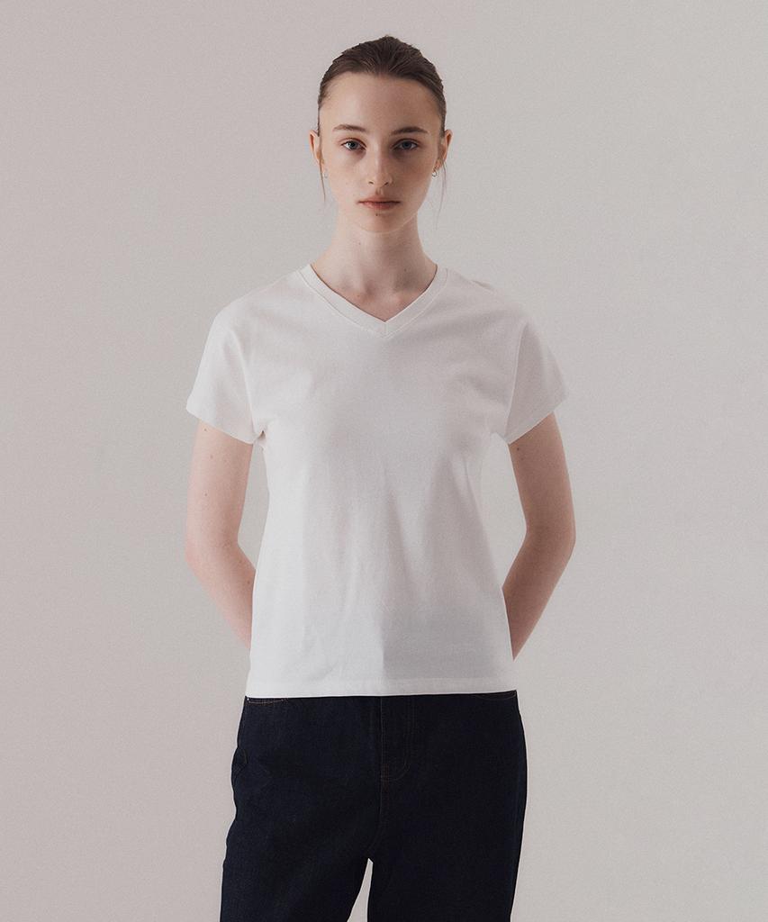SILN Contour V-Neck T-Shirts (White)