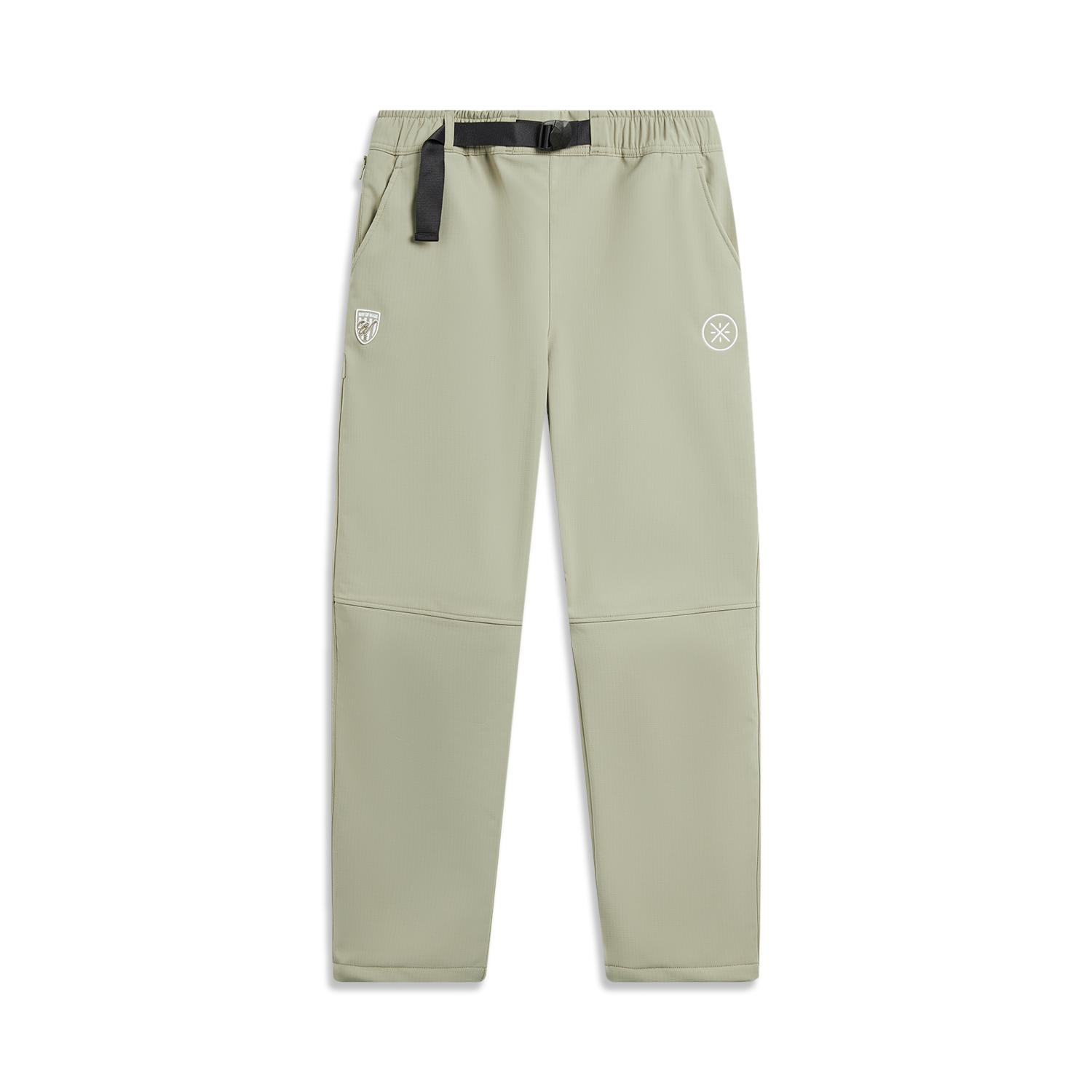 Li Ning Wade Series Флисовые Теплые Спортивные Модные Универсальные Однотонные Мягкие Дышащие Простые Повседневные Брюки Мужские низ AKXV449-3 M