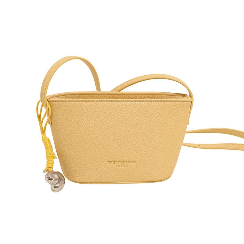 Spring and Summer Hot-selling Models, Niche Fashion and High-quality Lychee Pattern Bucket Bags, Casual Foreign Style Commuting Versatile Messenge