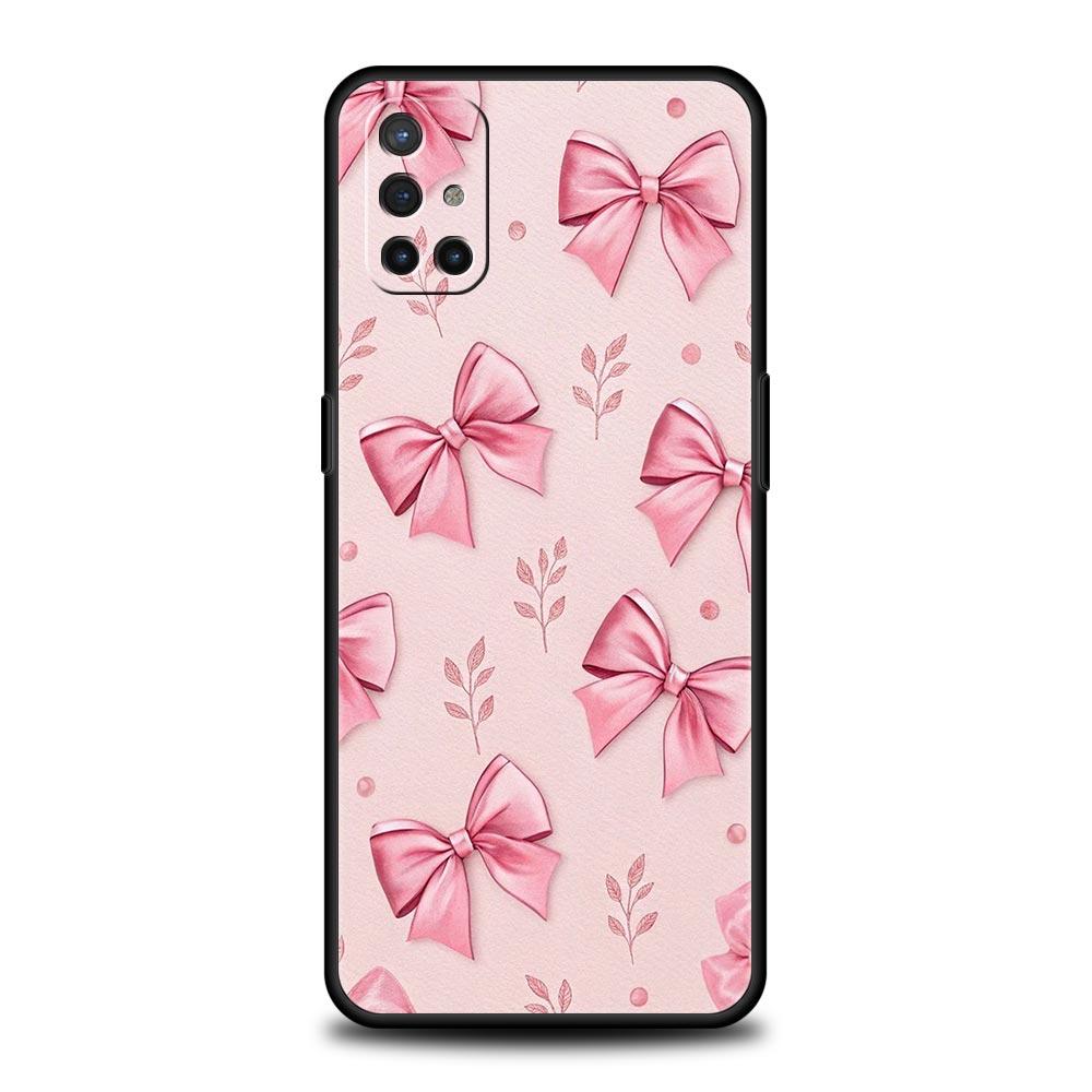 

Cute Pink Heart Bow Phone Case For OnePlus 13 12 11 10 9 8 7T Pro 13R 12R 10R 9RT 8T Nord N200 N30 2T CE 2 3 5G Lite Soft Cover OnePlus 10 Pro