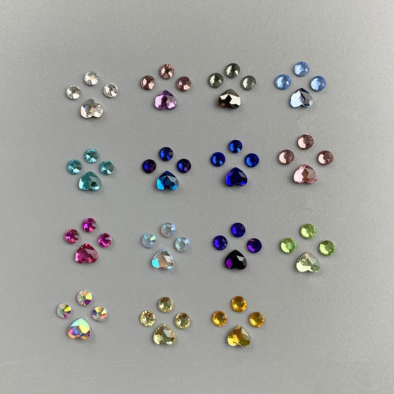 4Pcs Dental Tooth Gems Crystal Diamond Ornament Various Shapes Color Teeth Jewelry Denture Acrylic