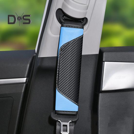 2Pcs Car Seat Belt Cover Carbon Fiber Safety Belt Shoulder Guards Breathable Safety Harness Pad for Protecting Neck Shoulder