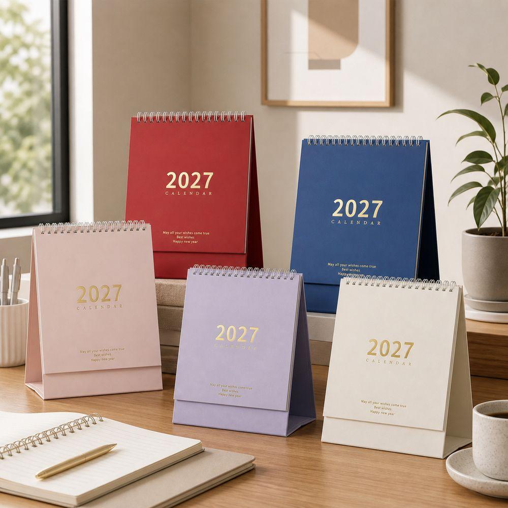 Morandi Color Standing Table Calendar Decorative Display Academic Planner Office Supply