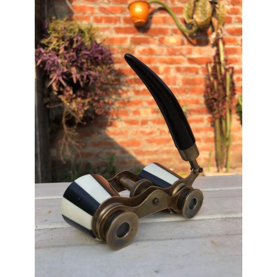 Starožitný vintage mosazný binokulární binokulární perleťový starožitný dárek z opery