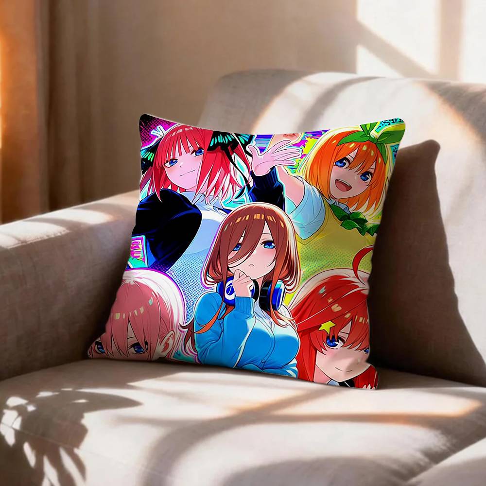 CUTE TThe Quintessential Quintuplets   Pillow Case Pattern Printed Pillowcase For Living Room Sofa Cushion Cover