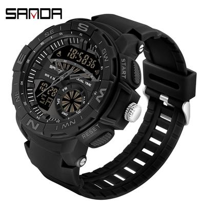 SANDA New Dual-display Youth Electronic Men's and Women's Watches Fashion Trend Outdoor Luminous Men's and Women's Watches
