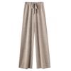 Women's Wool Wide-Leg Cashmere Pants - Soft Drapey Straight-Leg for Autumn and Winter